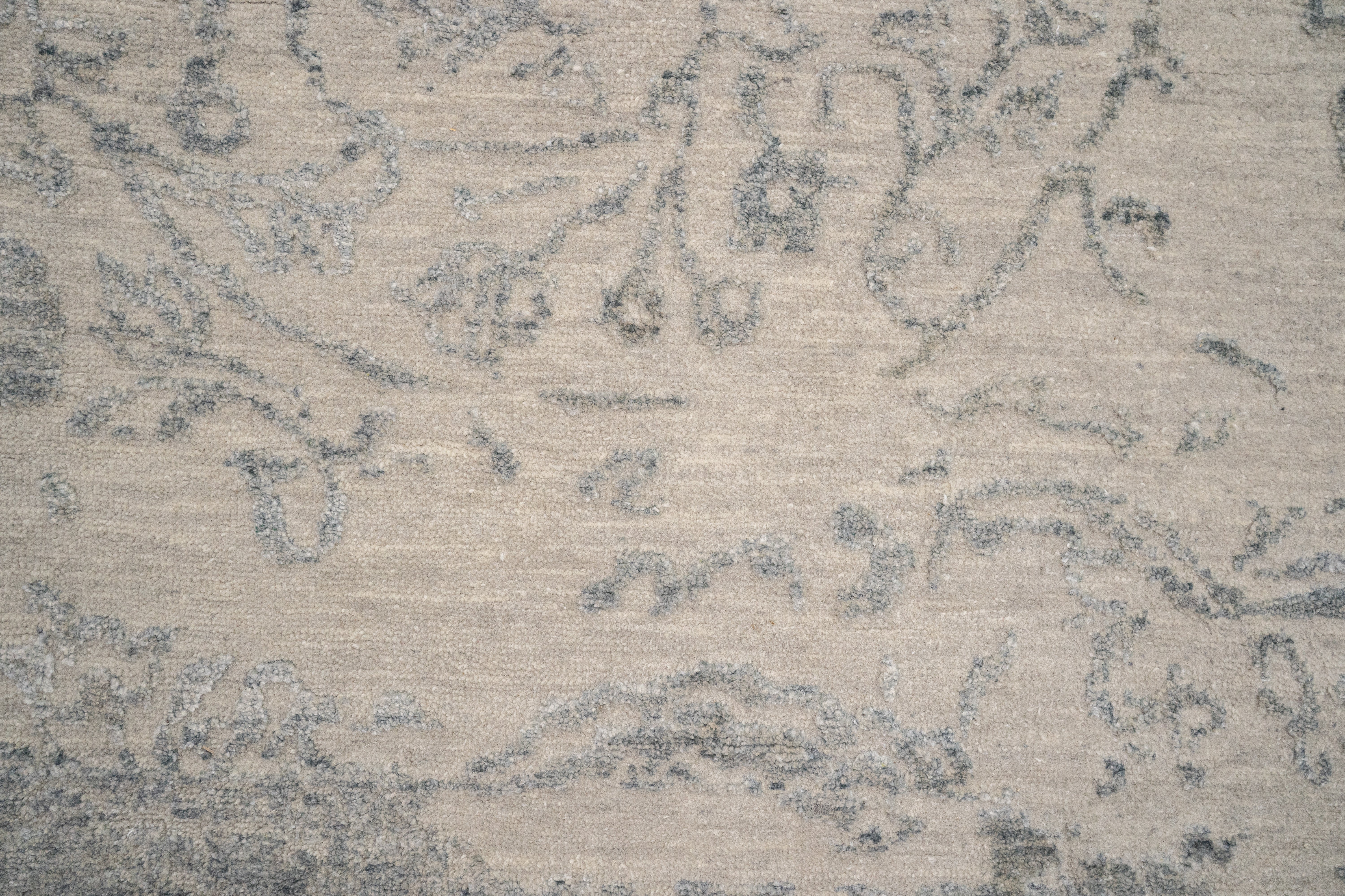 Handknotted Carpet, DIA- 3278 JK ROUND, Silver & Gray